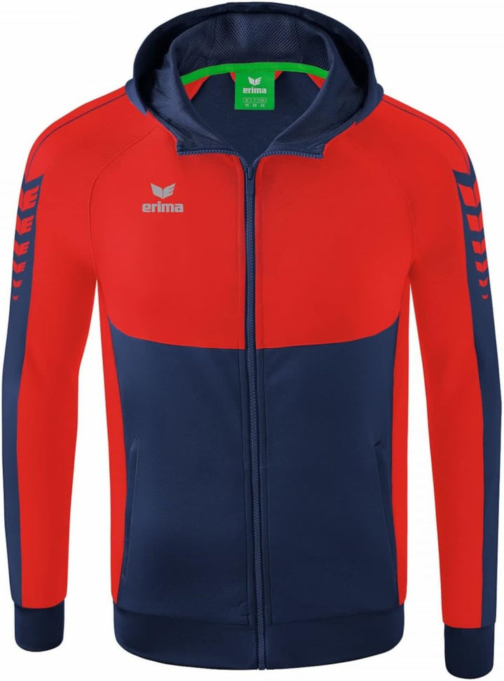 Erima Six Wings Kapuzenjacke Kids Kinder 116 New Navy/Rot, 116 New Navy/Rot