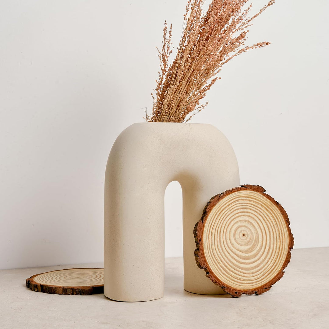 Elan Holzscheiben Wood Discs 14cm - 16cm Durchmesser 18 Stück, Baumstamm Scheiben, Baumscheiben Klei