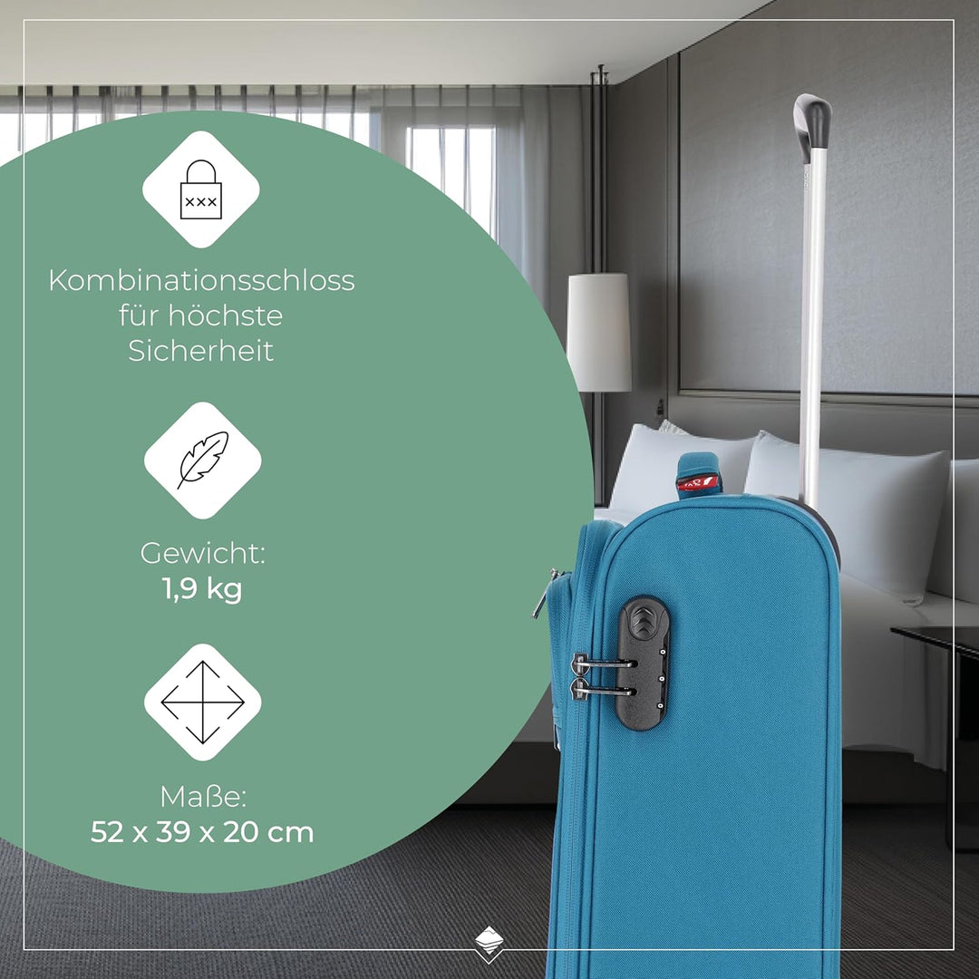 travelite 2 Rad Handgepäck Koffer mit Schloss erfüllt IATA Bordgepäck Mass, Gepäck Serie CABIN: Komp