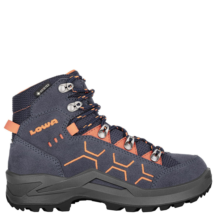 LOWA Stiefel mittel KODY EVO GTX MID JUNIOR [2024] 28 EU Stahlblau Orange, 28 EU Stahlblau Orange