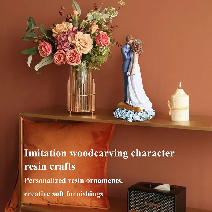 Gonnely Wedding Cake Topper, Handwerk aus Kunstharz, Engelsfiguren, handbemalt, Dekoration für Büro