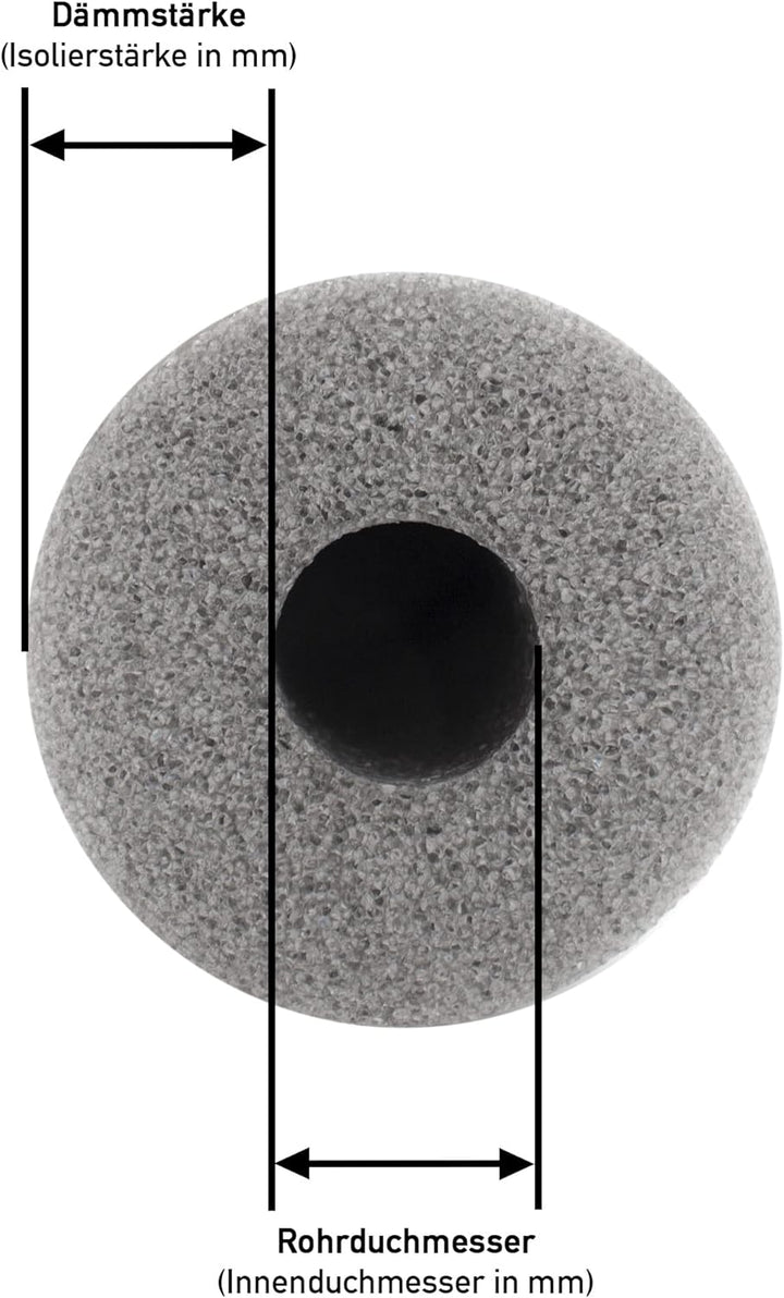 18 m Rohrisolierung (VPE-Rollenware) GEG 50% INSUL-TUBE H-PLUS *GRAU Isolierschlauch Heizung Sanitär