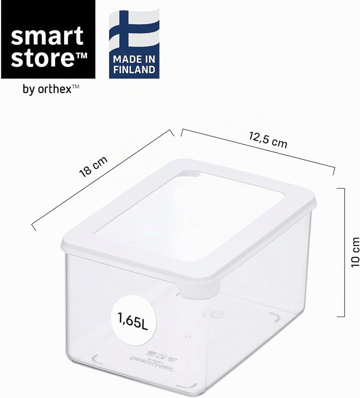SmartStore Vorratsdosen 1.65L – 4er Set Luftdicht - Plastik Aufbewahrungsbox mit Deckel, BPA Frei, S