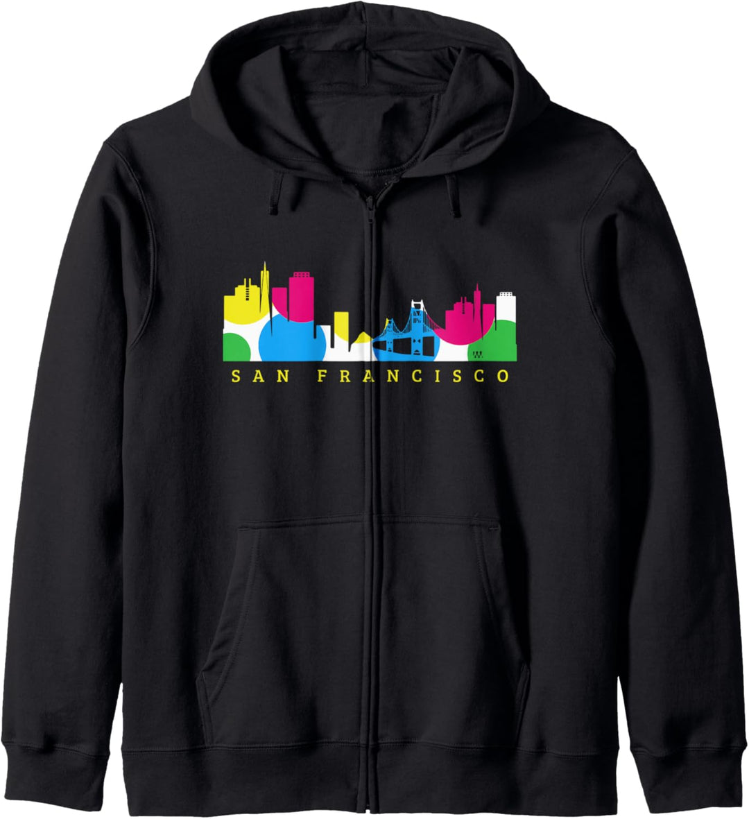 San Francisco Skyline Golden Gate Bridge Retro Souvenir Kapuzenjacke