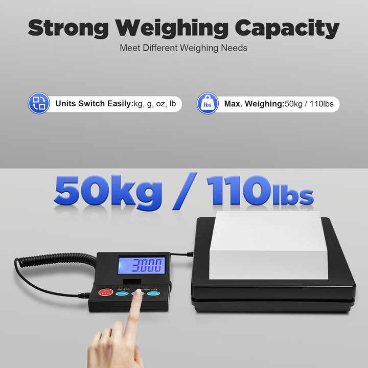 Feinwaage 0.01g, Paketwaage 50kg/1g, Küchenwaage mit LCD-Bildschirm, Zählwaage für Fabrik Werkstatt,