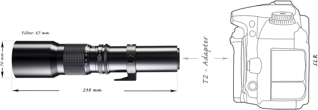 Walimex 500mm 1:8,0 CSC-Objektiv für Micro Four Thirds Bajonett schwarz ( für Vollformat gerechnet,