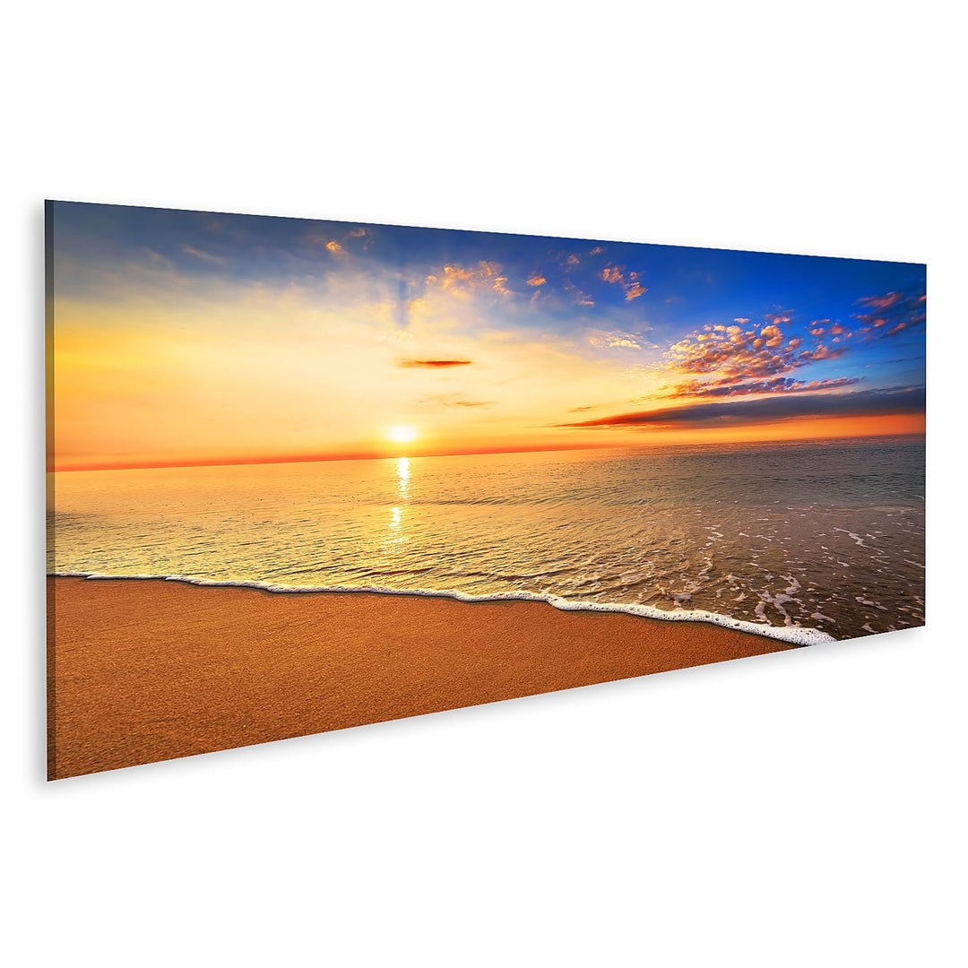islandburner Bild auf Leinwand Tropischer Sonnenaufgang Am Strand Meer Bilder Wandbilder Poster Lein