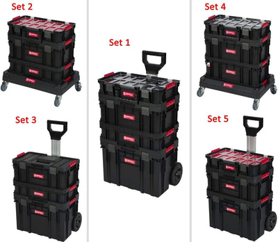 XL Werkzeugtrolley, Werkstattkoffer Set, Werkstattwagen Set ausQ-Brick Serie mit viel Zubehör! B x T