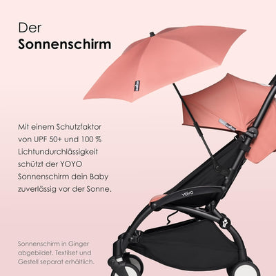 BABYZEN YOYO Sonnenschirm, Black - UPF 50+ Schutz - Kompatibel mit 0+ Neugeborenen Set, Liegewanne,