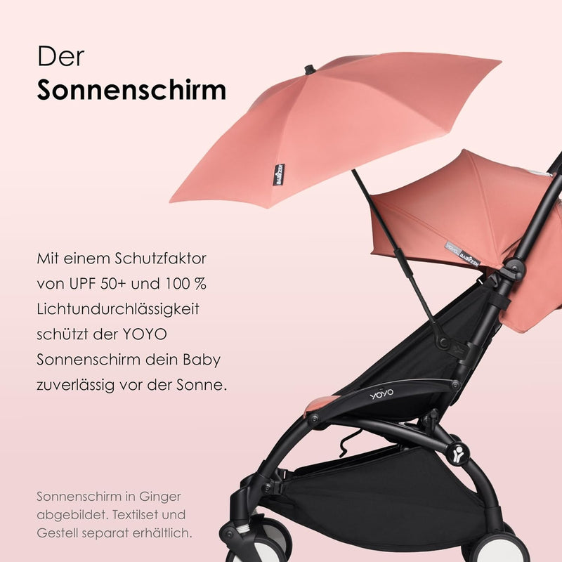 BABYZEN YOYO Sonnenschirm, Black - UPF 50+ Schutz - Kompatibel mit 0+ Neugeborenen Set, Liegewanne,