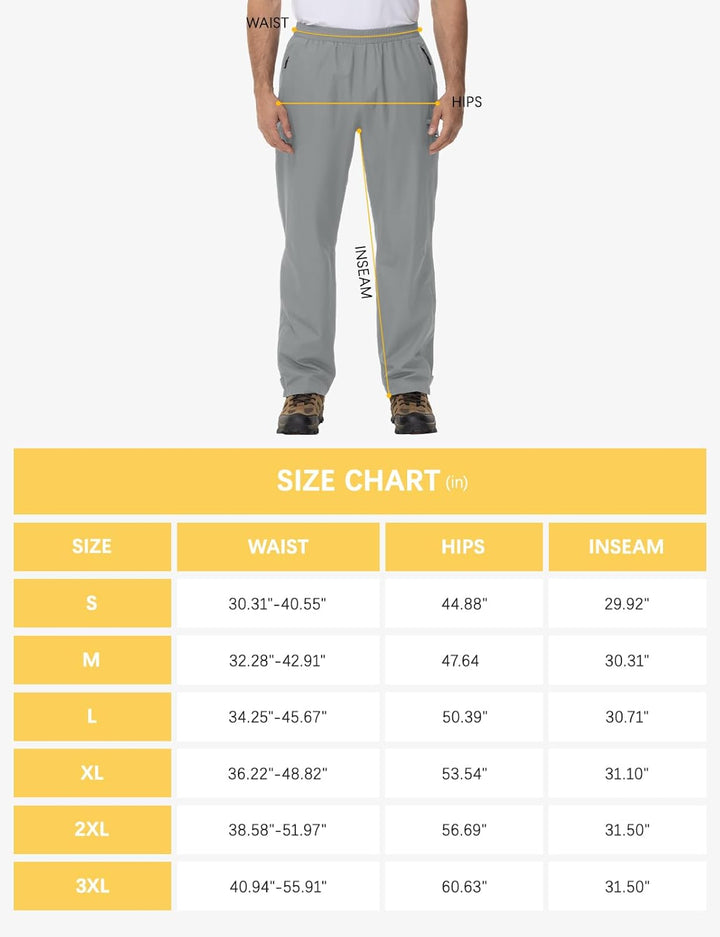 Herren Hose Wasserdicht Regenhose Leichte Winddichte Fahrrad für Outdoor Mesh Atmungsaktiv Arbeitsho