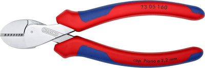 Knipex X-Cut® Kompakt-Seitenschneider hochübersetzt verchromt, mit Mehrkomponenten-Hüllen 160 mm 73