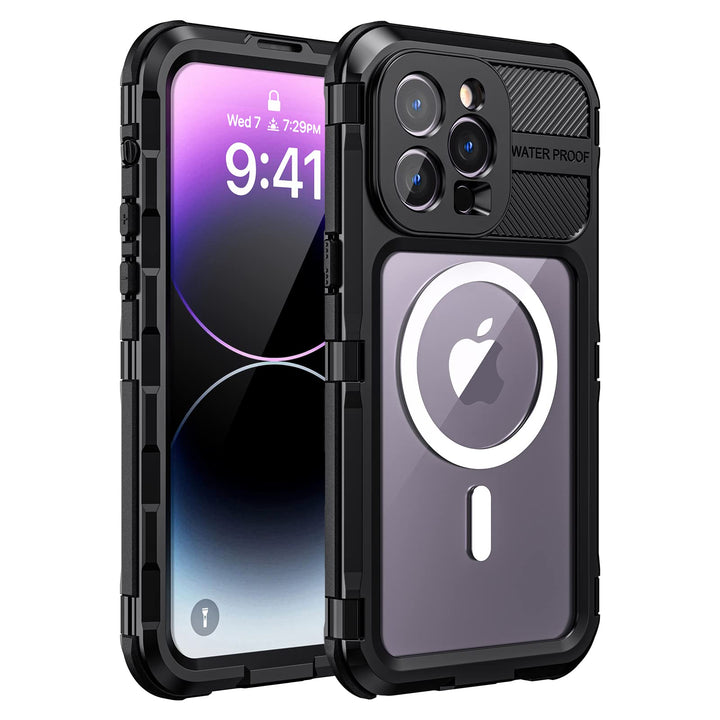 seacosmo für iPhone 14 Pro Max Hülle Wasserdicht [Kompatibel mit Magsafe] Metall Handyhülle iPhone 1
