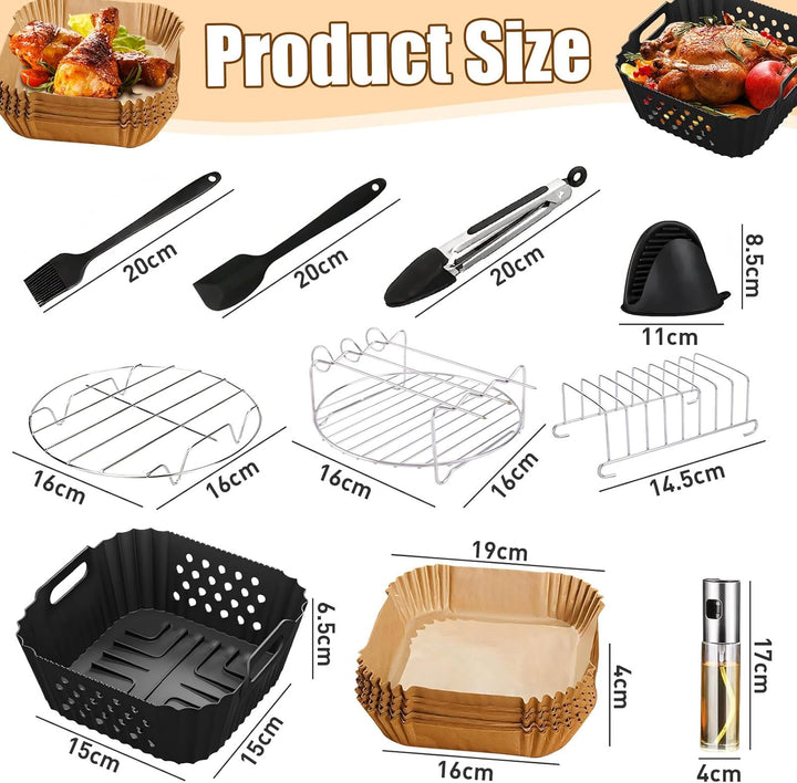 Heissluftfritteuse Zubehör für Ninja Double Stack XL SL300EU 7.6L, Silikonform Airfryer Zubehör Komp