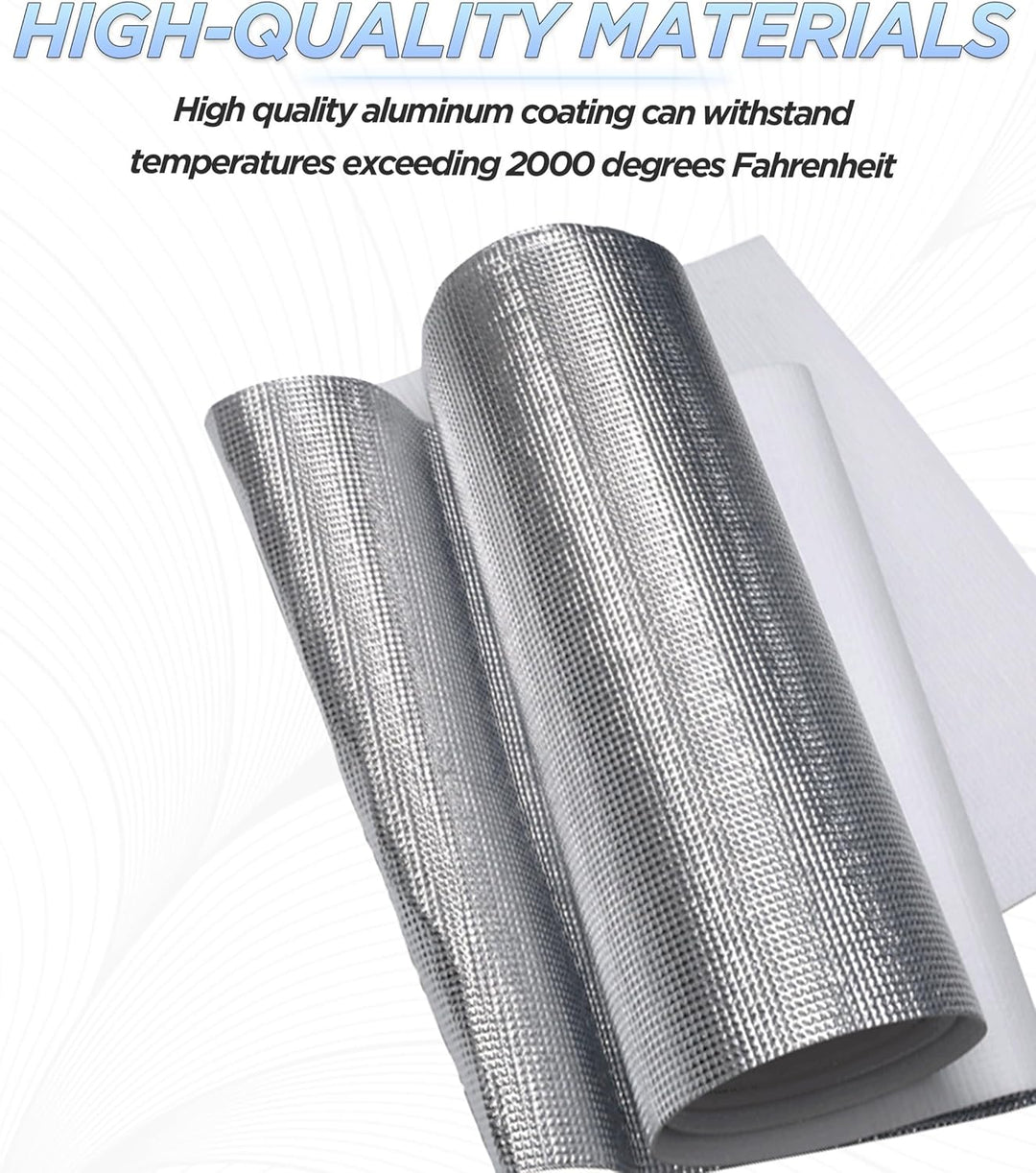 Dämmmatte Auto,Aluminisierte Hitzeschutzmatte,Hitzeschutzblech,Hitzeschutzmatte Selbstklebend,Hitzes