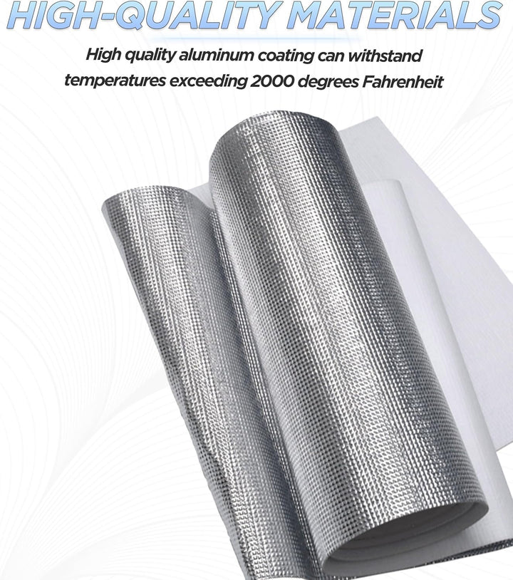 Dämmmatte Auto,Aluminisierte Hitzeschutzmatte,Hitzeschutzblech,Hitzeschutzmatte Selbstklebend,Hitzes