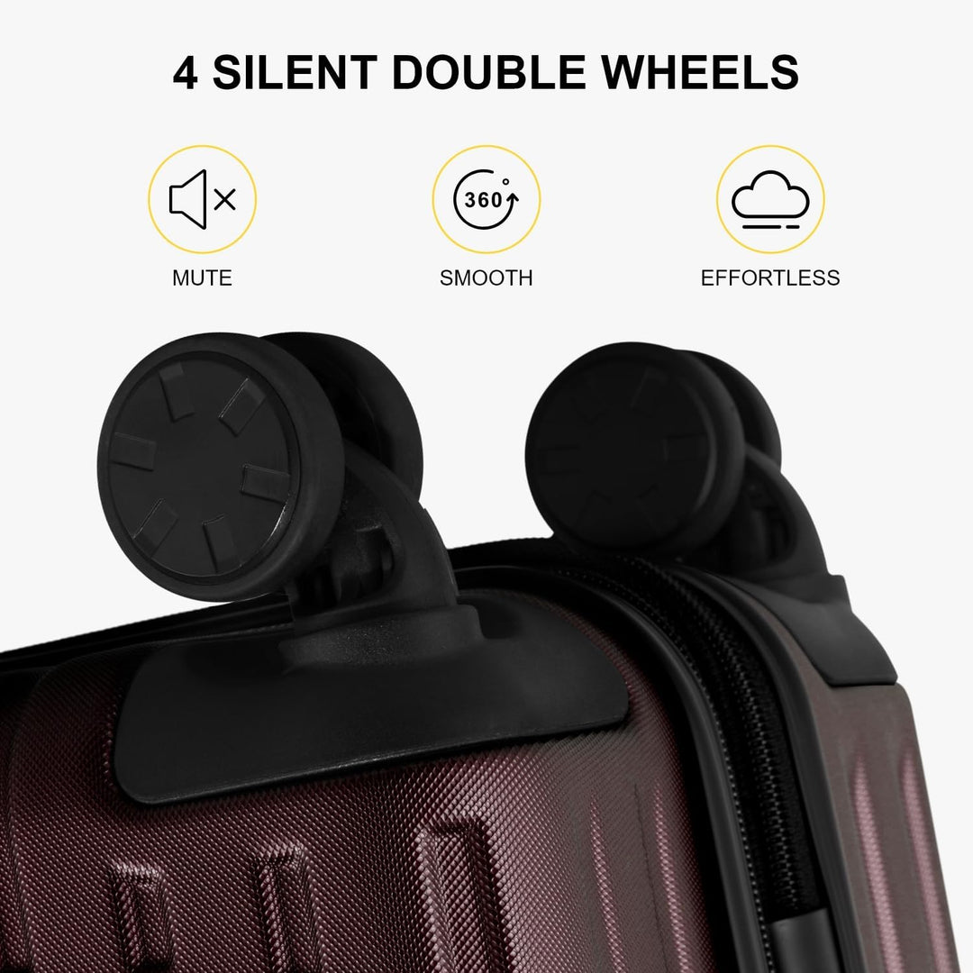 LEVEL8 Koffer Trolleys Leicht ABS+ PC Handgepäck Hartschalen-Koffer Trolley Rollkoffer Reisekoffer E