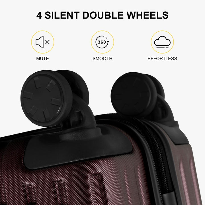 LEVEL8 Koffer Trolleys Leicht ABS+ PC Handgepäck Hartschalen-Koffer Trolley Rollkoffer Reisekoffer E