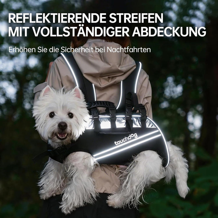 Dog Backpack Carrier for Large Dogs - Hands-Free Pet Travel Pack with 6-Point Safety System, Waterpr