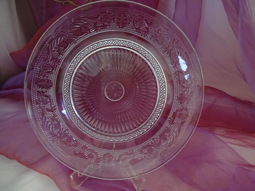 6 Schöne nostalgische Kuchenteller Dessertteller Teller Servierplatte Glas 20 cm