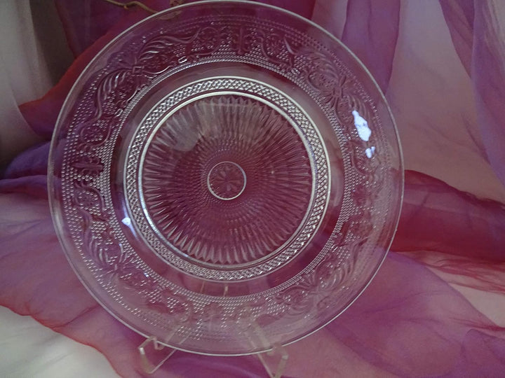 6 Schöne nostalgische Kuchenteller Dessertteller Teller Servierplatte Glas 20 cm