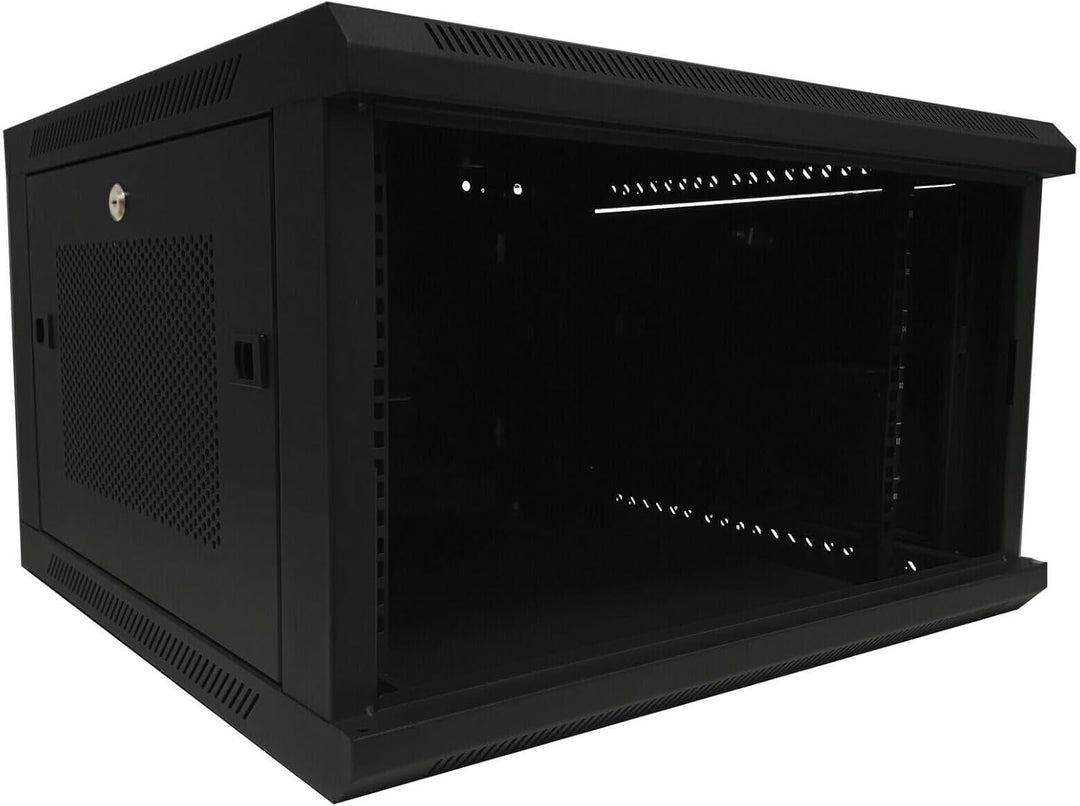 DSIT 6HE Serverschrank - 19 Zoll Wandgehäuse mit Glastür und Perforierte Seitenwände (BxTxH) 600 x 6