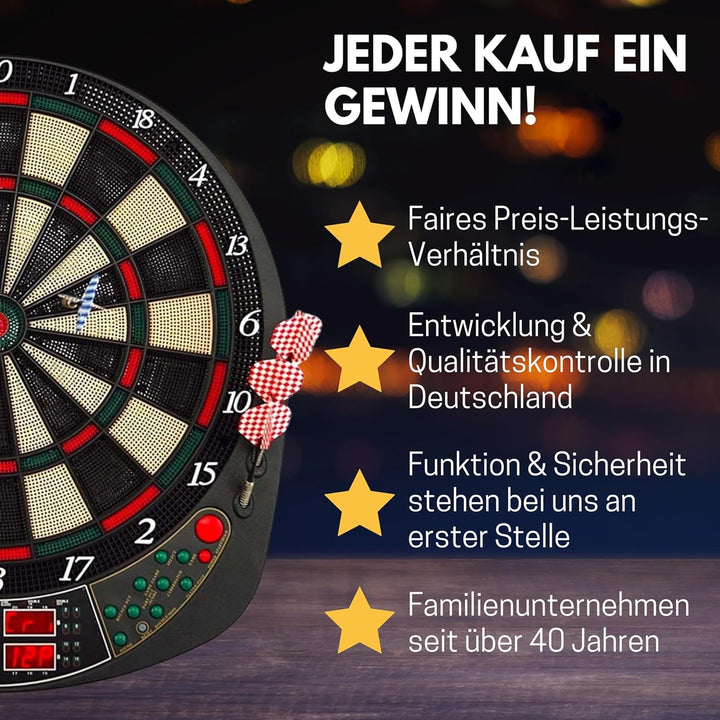 Best Sporting Dartscheibe elektronisch Coventry | Dartautomat mit 12 Dartpfeilen, Ersatzspitzen und