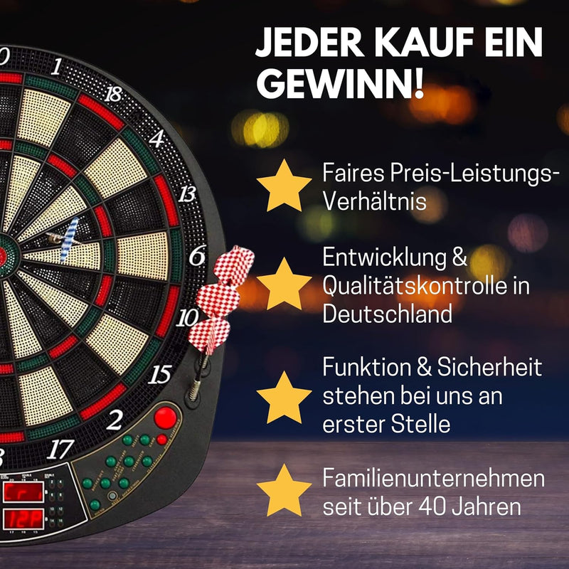 Best Sporting Dartscheibe elektronisch Coventry | Dartautomat mit 12 Dartpfeilen, Ersatzspitzen und