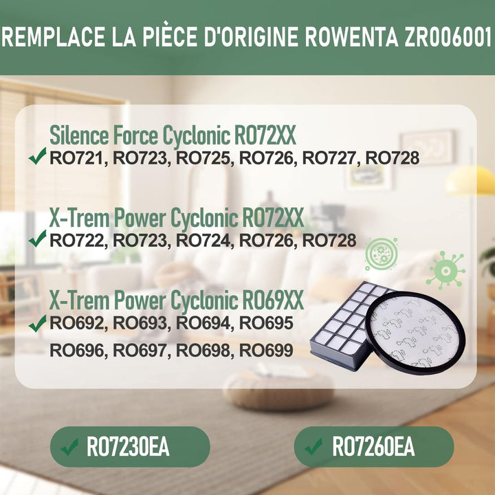 2 Filter Set für Rowenta RO69xx RO6984EA RO6941EA RO6963EA RO6921EA RO6971EA RO6993EA, Rowenta X-Tre