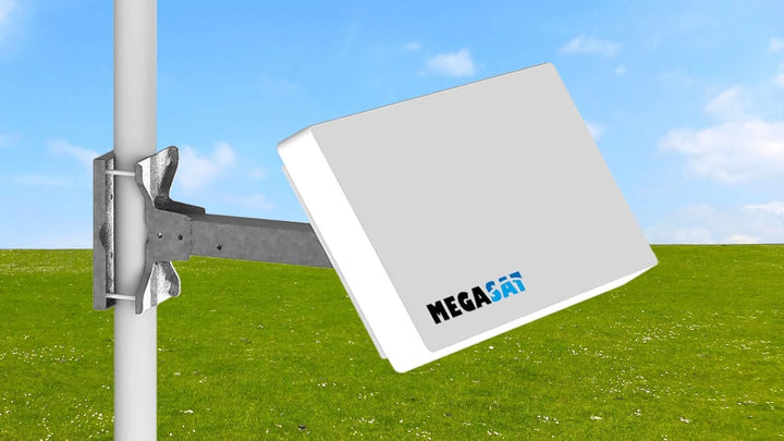 netshop 25 Set: Megasat Flachantenne Profi Line H30 D4 Quad inkl. Fensterhalterung + 50m Kabel + 4X
