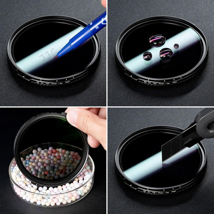 82mm 3in1 Black Mist 1/4 Filter&ND&CPL Filter,Variabler ND2-32 (Blende 1-5) Polarisationsfilter,Nitt