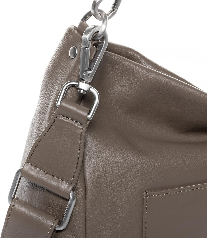 BACCINI Hobo Bag REMI aus Nappa-Leder I Beuteltasche für Damen I Schultertasche handgefertigt Taupe,