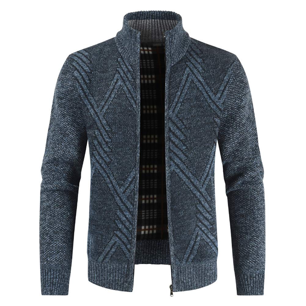 Sliktaa Herren Strickjacke Festival Cardigan Warm Trachtenjacke Mode Schlichter Pullover Langarm Swe