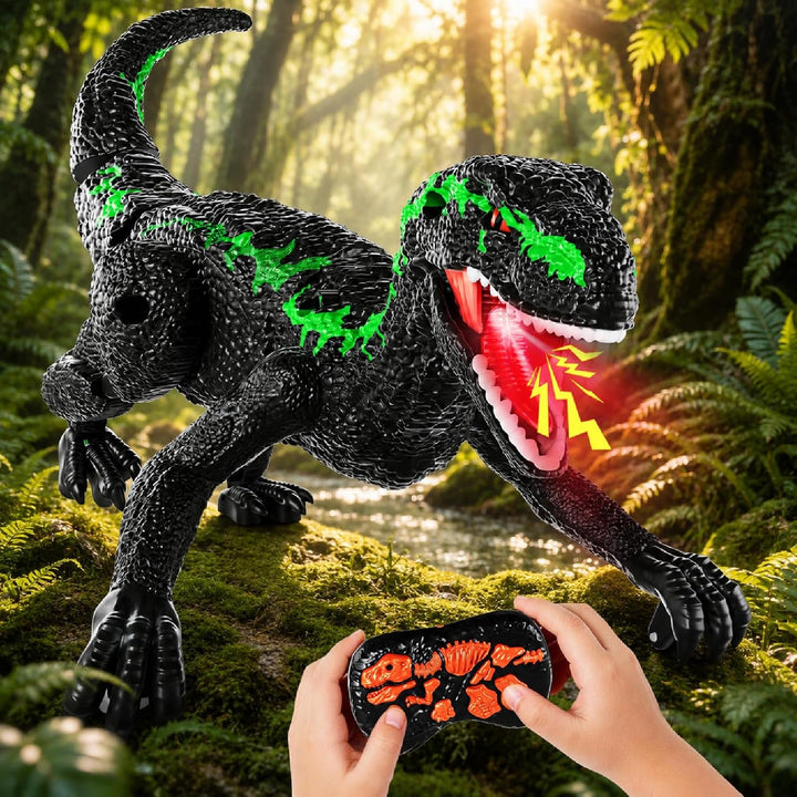 Ferngesteuertes Dinosaurier Spielzeug für Kinder 3–12 Jahre, RC Roboter Dino mit Laufbewegung, Brüll