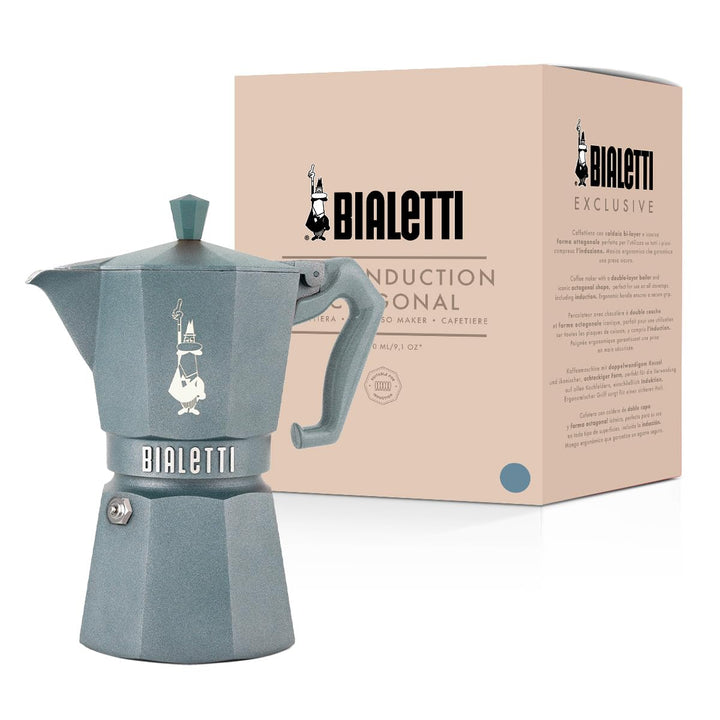 Bialetti Moka Exclusive Octagonal Induction 6 Tassen – Espressokocher aus Aluminium und Stahl, Silbe