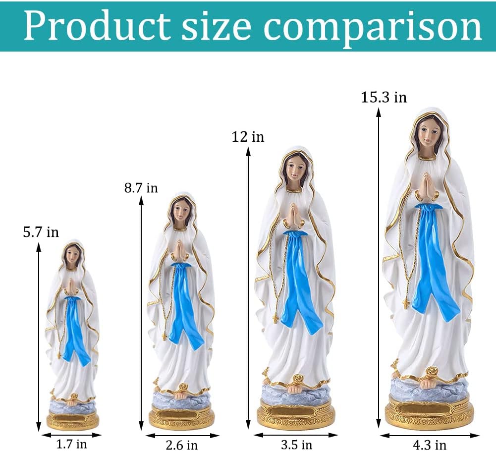 38.8cm H Lourdes Jungfrau Maria Statue, katholisch gesegnete Jungfrau Maria Statuen, katholisches Ge