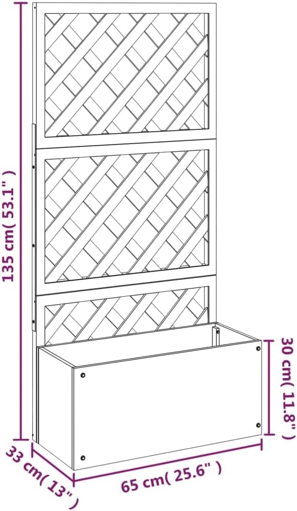 vidaXL Blumenkästen mit Rankgittern 2 STK. Grau 65x33x135 cm WPC Grau 2/65 x 33 x 135 cm, Grau 2/65