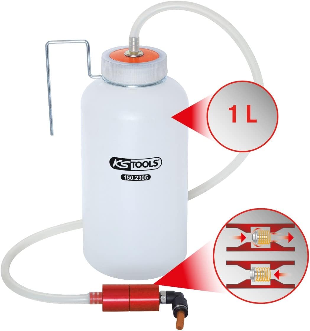 KS Tools 150.2305 Easy-Ventil-Entlüfter mit Auffangflasche, Farbe, 4042146378878