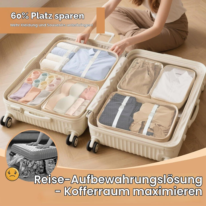 Koffer Organizer Set, 14 Stück Packing Cubes für Reise, Kofferorganizer Packtaschen Set, Wasserdicht