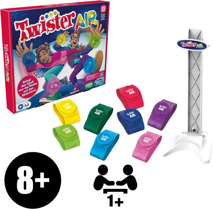 Hasbro Twister Air Spiel, AR Twister App Spiel, Verbindung mit Smart Geräten, Bewegungsspiel, ab 8 J