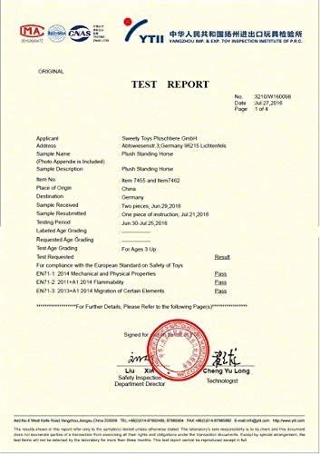 Sweety Toys 7523 Plüsch Stehpferd Sicherheit ! Princess XXL GIGANT Höhe 105 cm Riesenpferd Robustes,