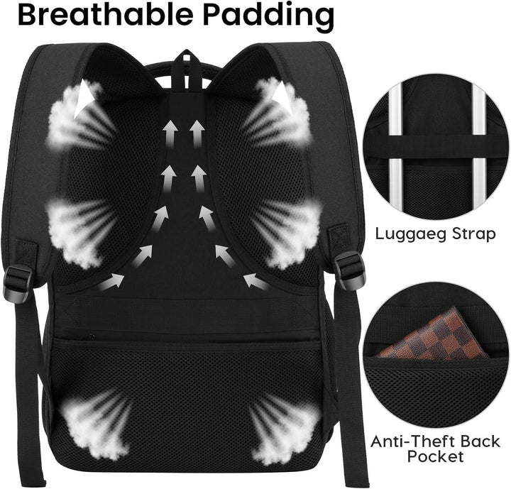 BIKROD Rucksack Herren Damen, Schulrucksack Jungen Teenager, Wasserdicht Arbeit 15.6 Zoll Laptop mit