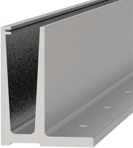 Sellon24® Ganzglasgeländer Glasgeländer Bodenprofil ALU aufgesetzte Bodenmontage Profil Aluminium el