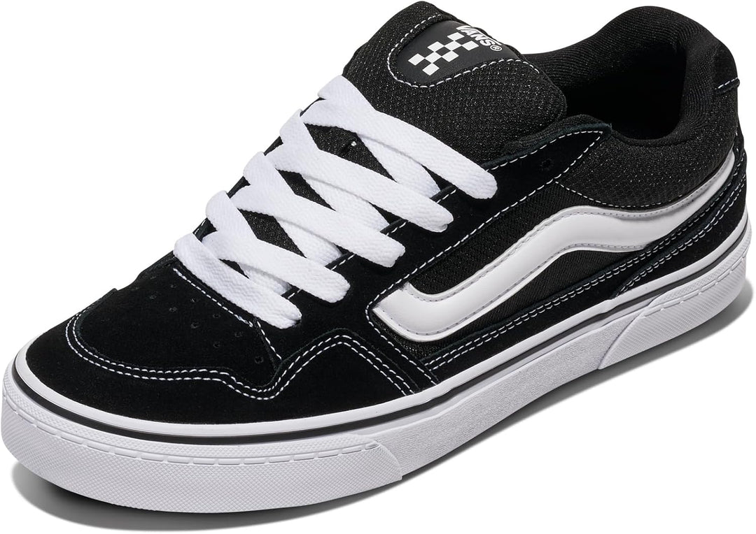 Vans Herren Caldrone Sneaker 48 EU Suede Mesh Black White, 48 EU Suede Mesh Black White