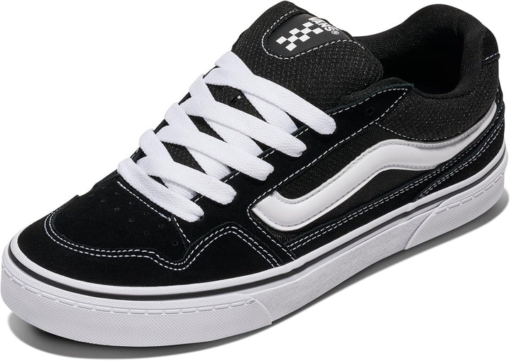 Vans Herren Caldrone Sneaker 48 EU Suede Mesh Black White, 48 EU Suede Mesh Black White