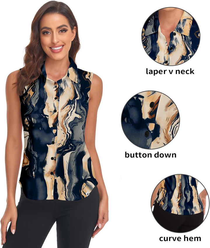 Soneven Bluse Damen Elegant Sport Tank Top mit Kragen Damen Ärmellos Poloshirt Golf Polo Sommer Ober