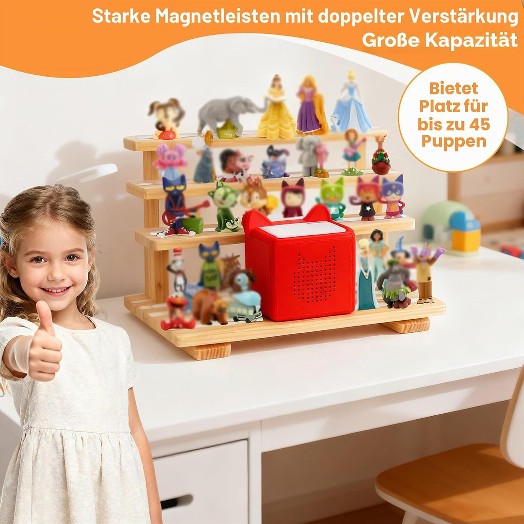 4 Tier Für Tonies Regal magnetisch,für Toniebox Figurenregal,Aufbewahrungsregal Display-Ständer,Plat