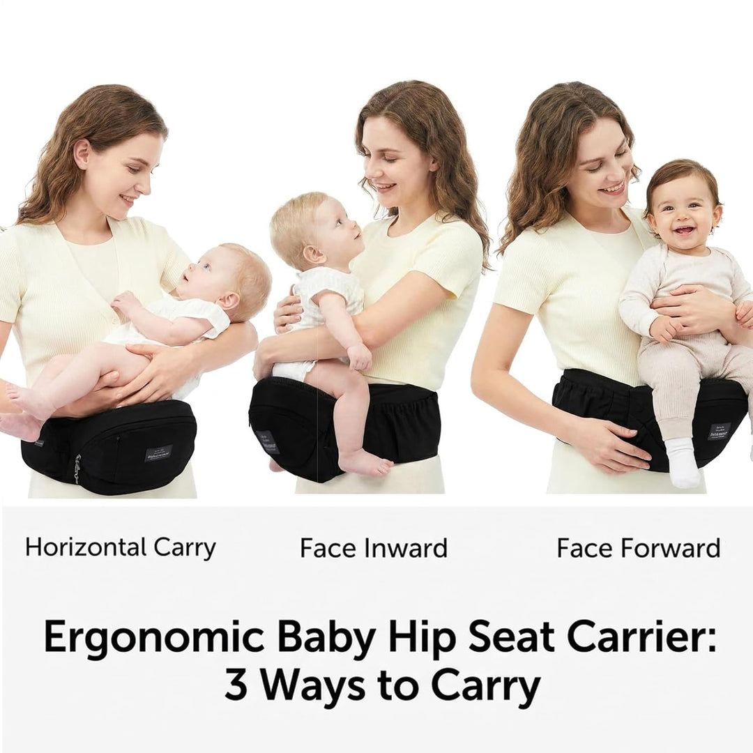 Bebamour Babytrage Hip Seat 0-36 Monate Lightweight 3 in 1 Babytrage Neugeborenes bis Kleinkind HipS