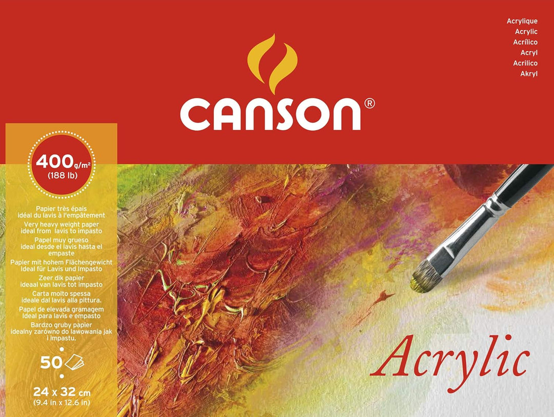Canson 200807412 Acryl, 24 x 32 cm, naturweiss