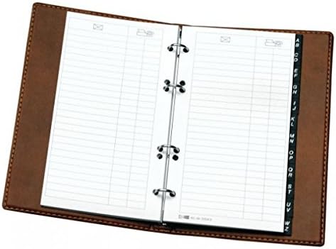 VELOFLEX 4150760 - Telefonringbuch Exquisit, 4- Rund- Ring- Mechanik, 14,5 x 22,5 cm, braun, 1 Stück